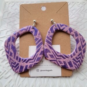 Earring Pals Purple and Pink Abstract Earrings